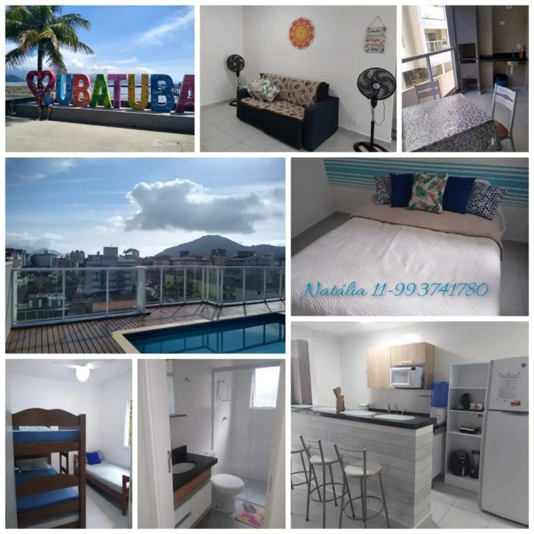 Ubatuba - Apartamento com Churrasqueira e Piscina