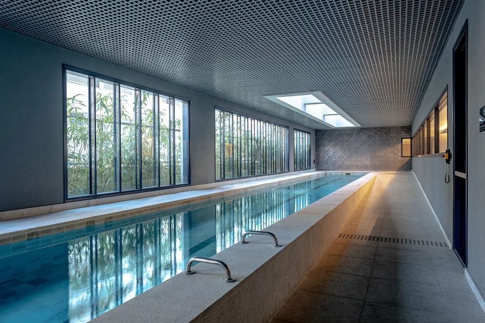 Studio com piscina aquecida e AC