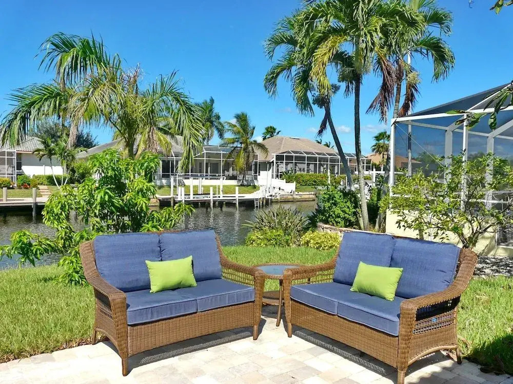 Waterfront home with pool and western exposure
