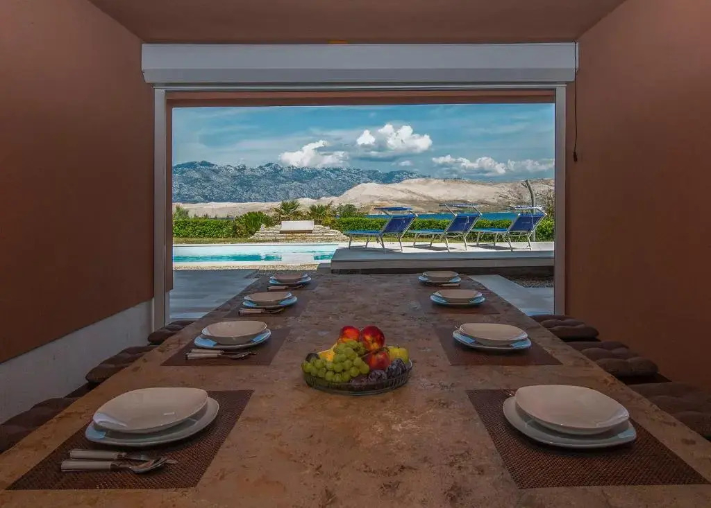 Luxury Seafront Villa Exclusive Pag with private pool by the beach on Pag island