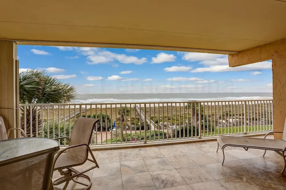 Oceanfront Condo with Spacious Patio and Private Walkway to the Beach