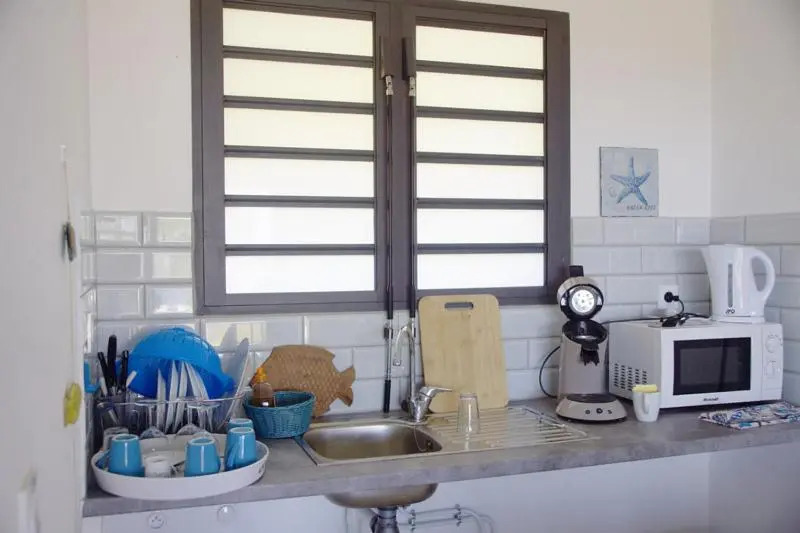 Cap Vanisa, jardin tropical avec piscine face à la baie de Manapany