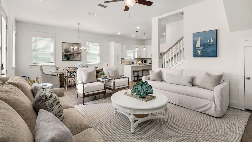 Spacious 4BR With 2 Master Suites, Golf Cart, .3 Miles to Beach - Sleeps 15