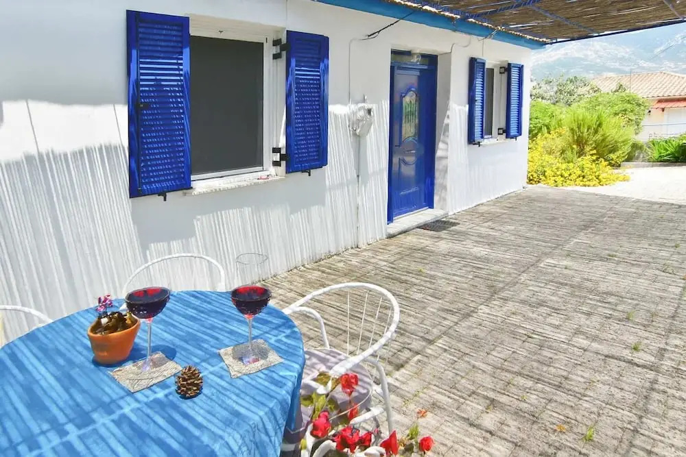 Blue White Apartments - Traditional Village House