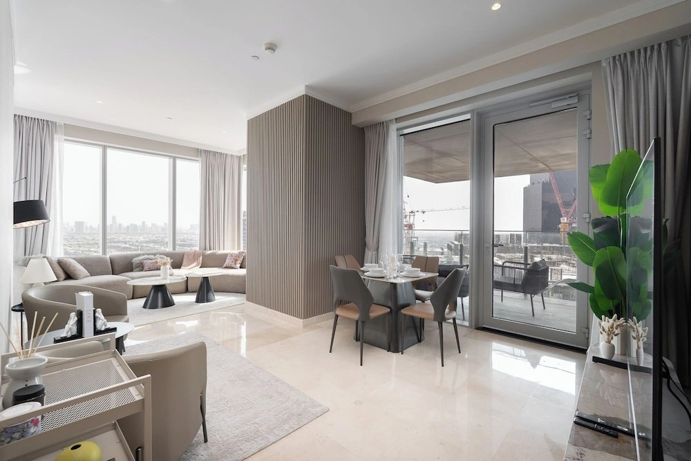 Balcony with City View 2 Bedroom - JLT Dubai Close to Metro & Marina by Heaven Crest Vacation Homes