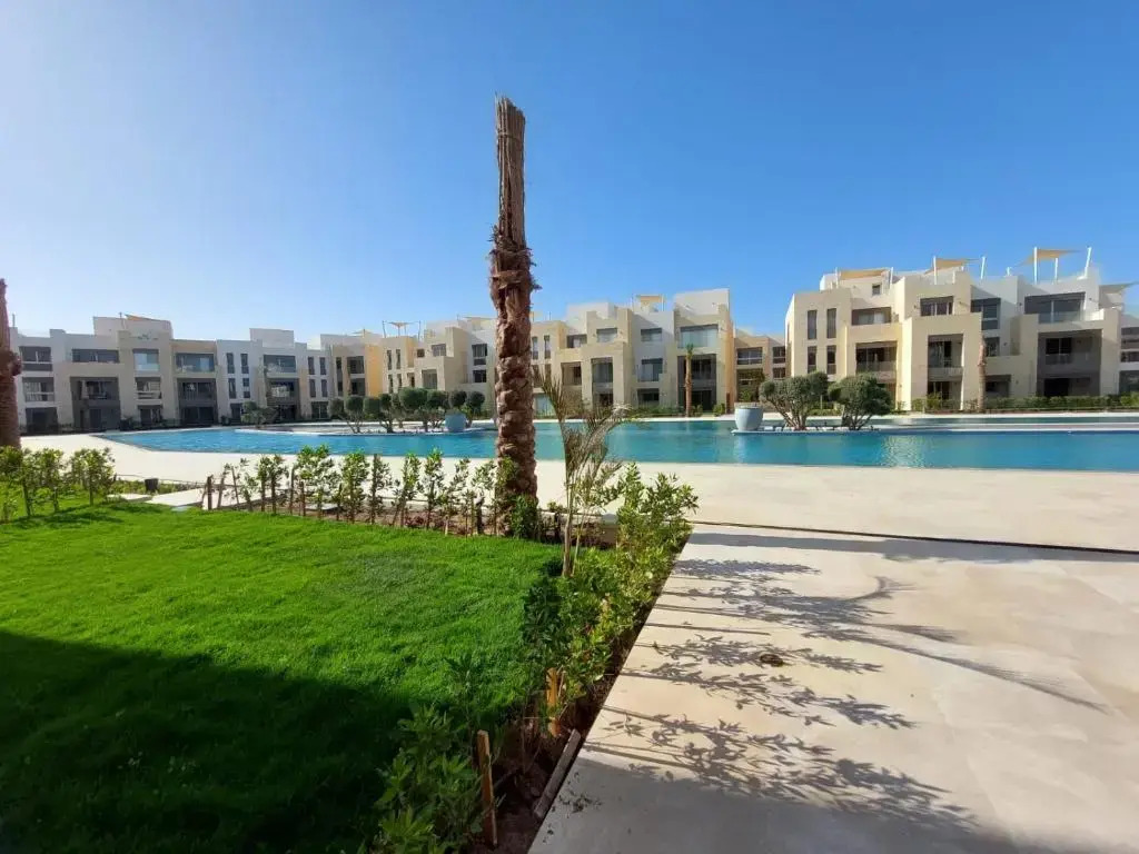 Gouna mangrovy 1 BR shared pool beach back view