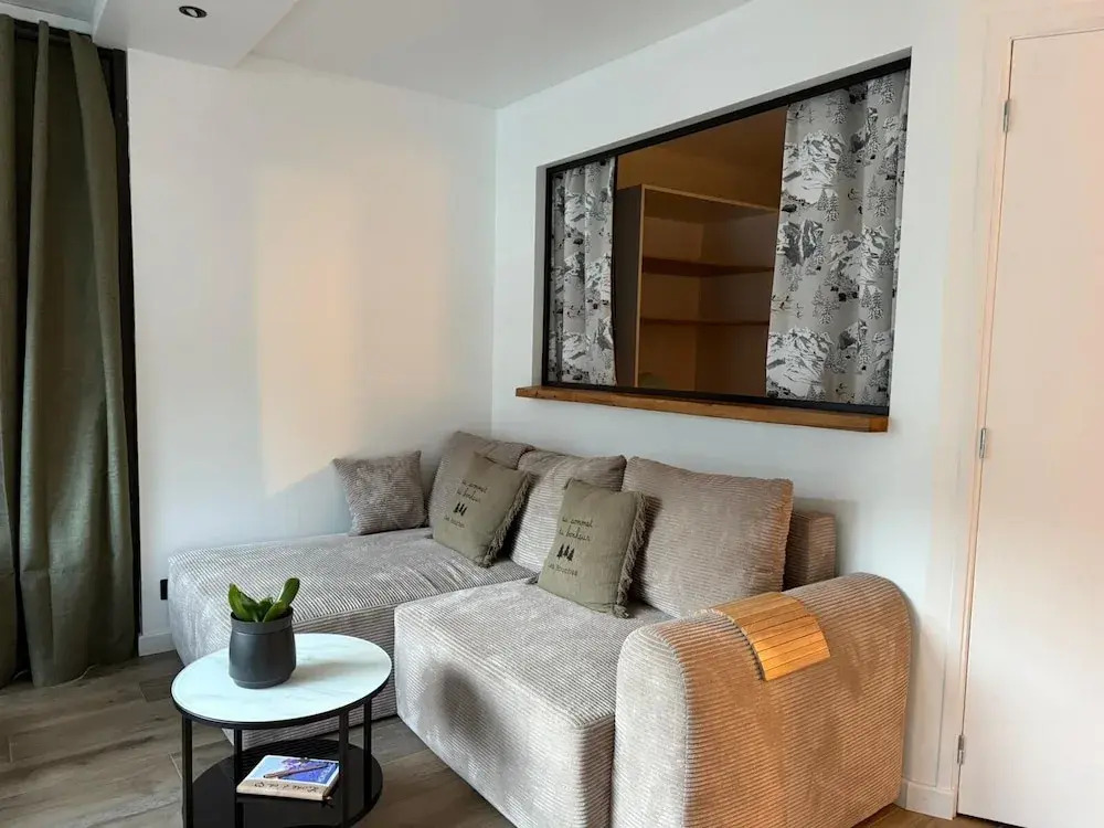Appartement 1 chambre Les Houches aux pieds des pistes vue montagne