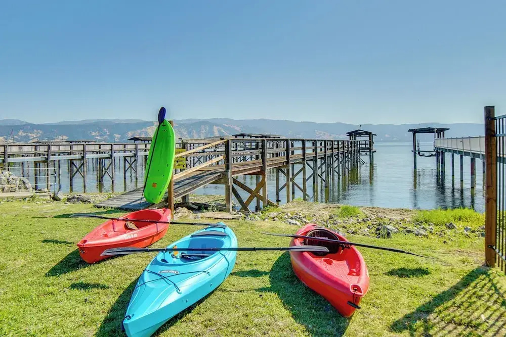 Hot Tub, Views & Dock! Playful Home on Clear Lake
