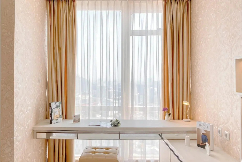 Peaceful Beige Studio At Menteng Park Apartment