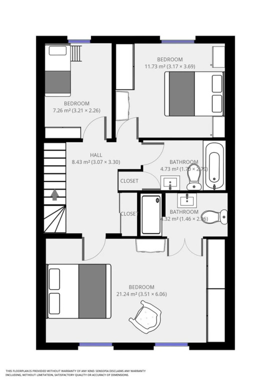 Beautifully Furnished 3 Bedroom, 2 Bath Maisonette With Balcony in Bayswater