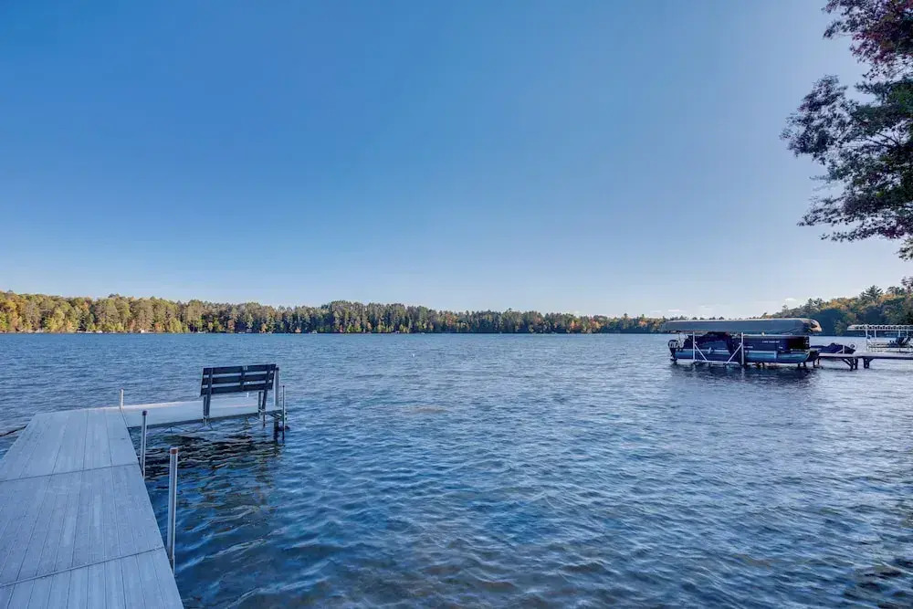 Lakefront Home w Dock Fire Pit in Eagle River