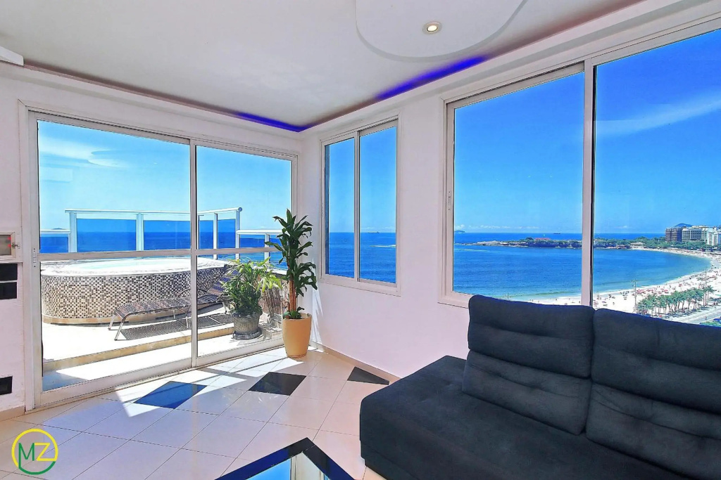 Incrivel cobertura de frente para o mar com 3 quartos e piscina particular em Copacabana!