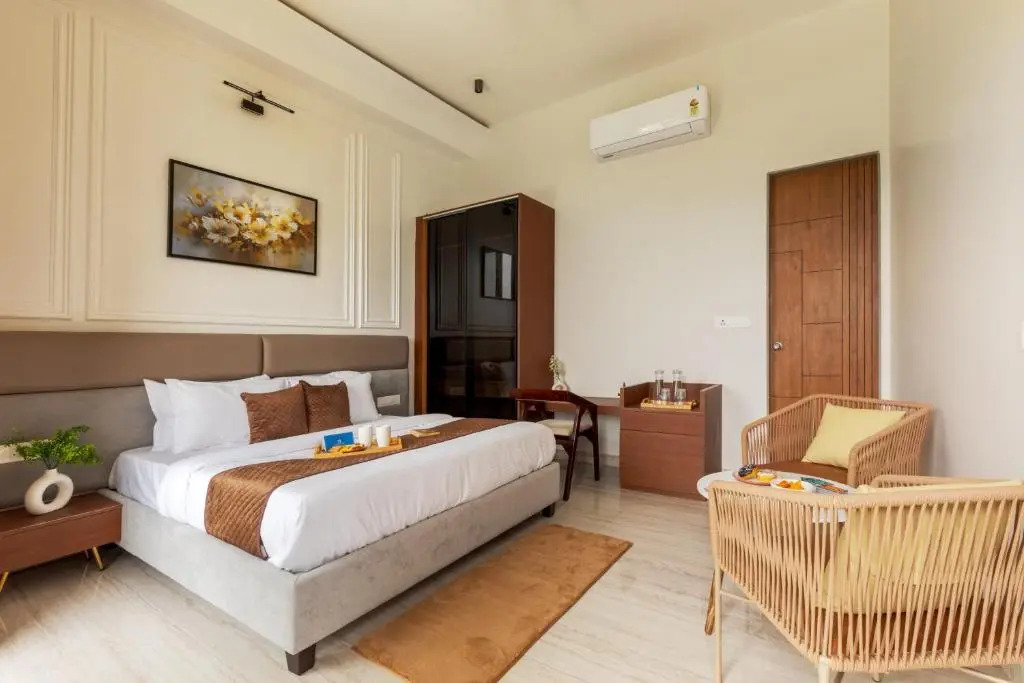 SaffronStays Raaga - luxury 4BR villa with private pool, lawns, gazebos & sweeping Aravalli hill vie