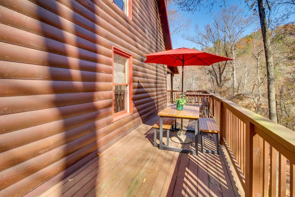 Riverfront Cabin w/ Wraparound Decks & Fire Pit!