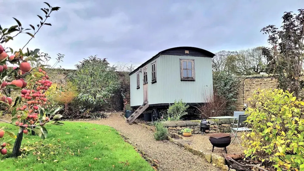 Plank Bridge Shepherds Hut in Orchard - Peaceful Escape for Two