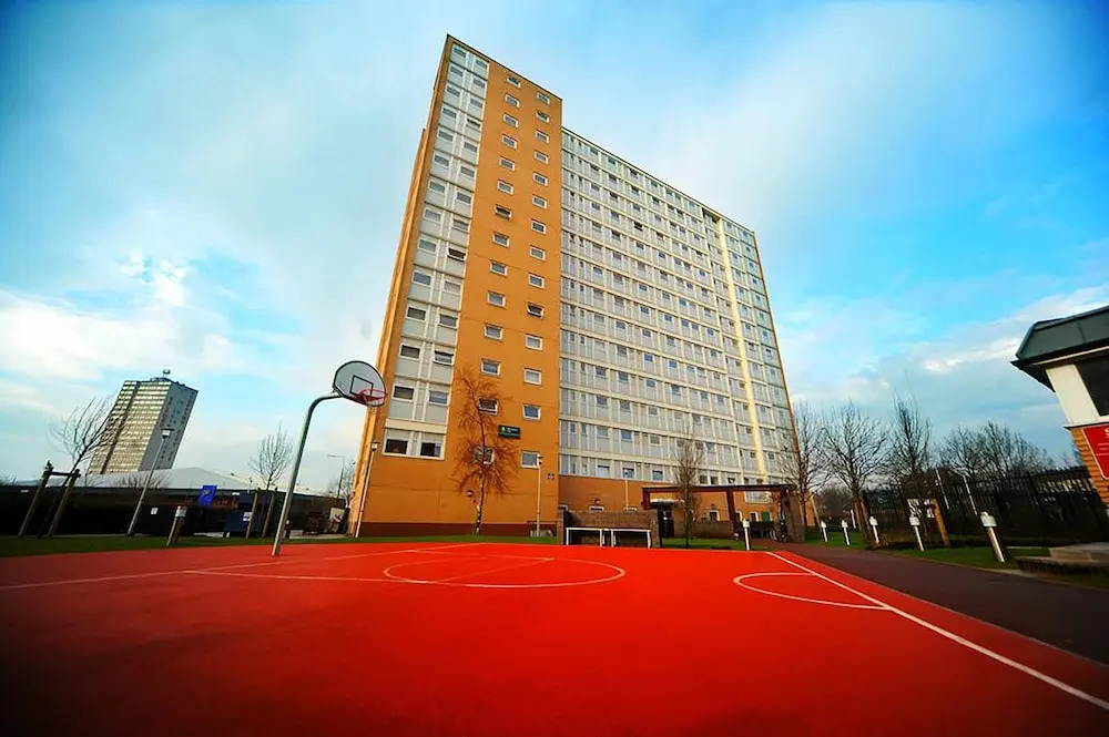 John Lester and Eddie Colman Courts near Salford University
