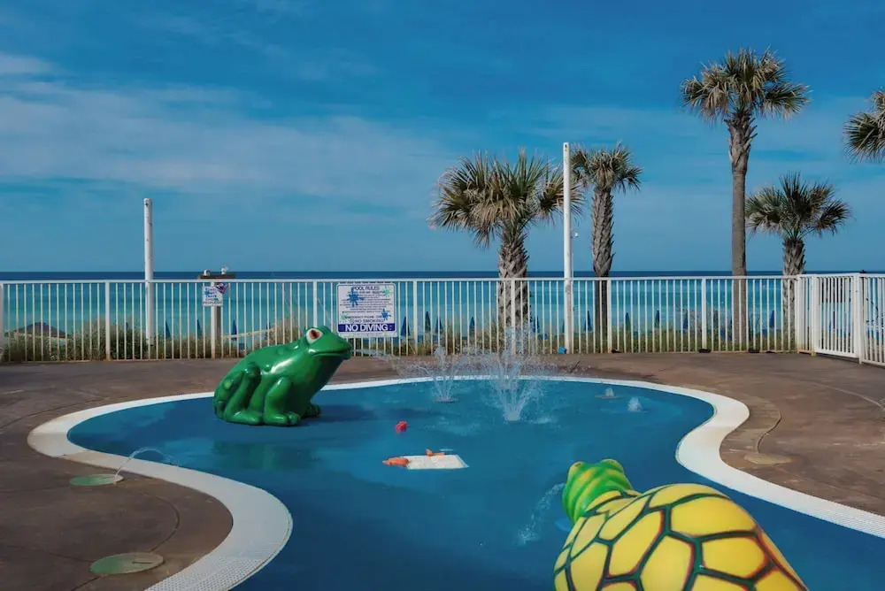 Water Park On-site! 2 Beachfront Master Suites! Corner Balcony Views!