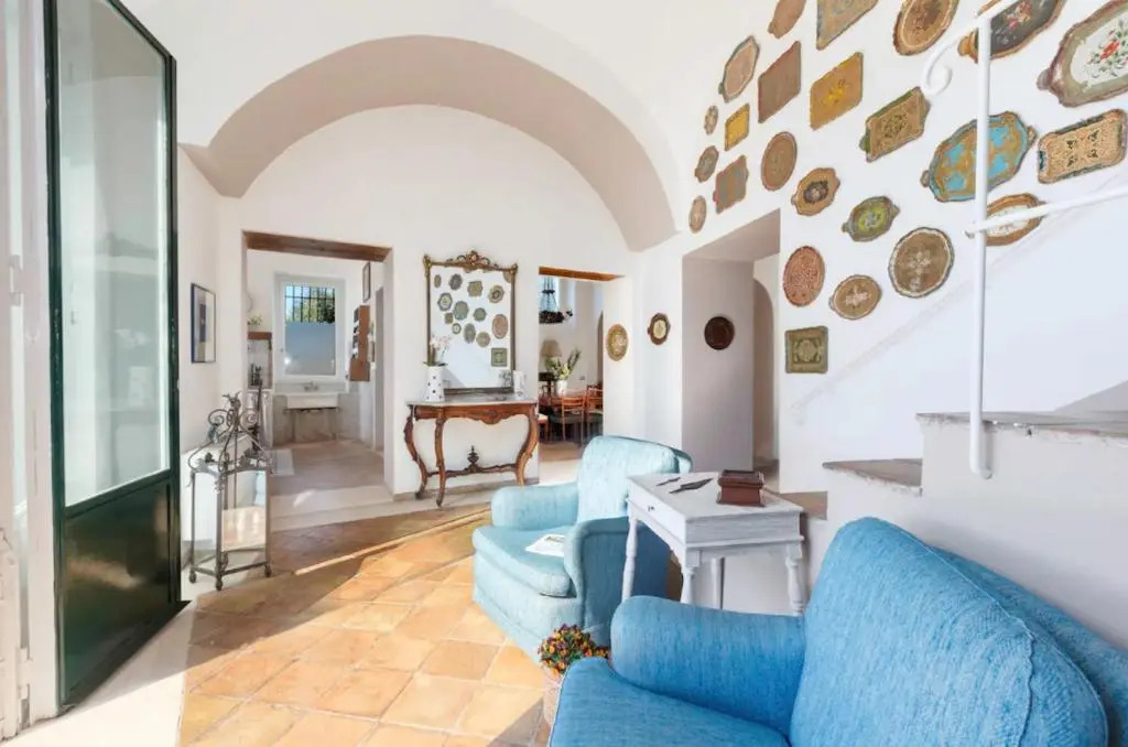 7 bedrooms house with sea view enclosed garden and wifi at Massa Lubrense 2 km away from the beach
