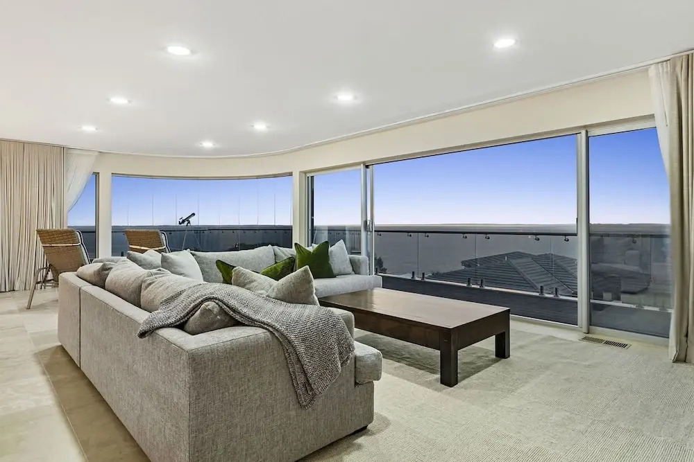 Cliffside Castle With Bay And City Views