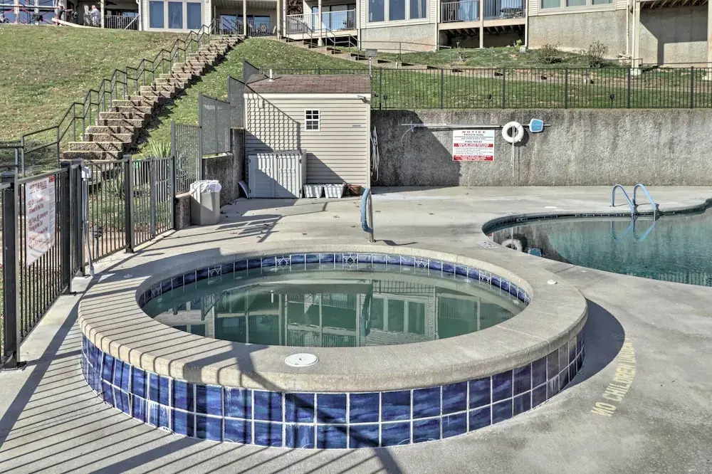 Pool + Fishing Docks: Couple's Lake Ozark Condo