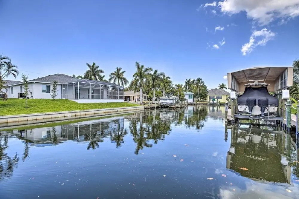3 Mi to Downtown Cape Coral: Canal-Front Villa