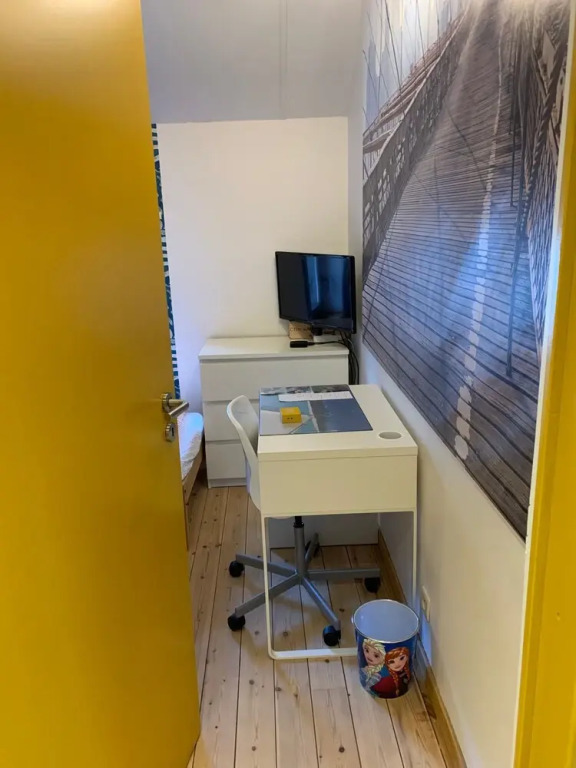 Bedroom and small private bathroom
