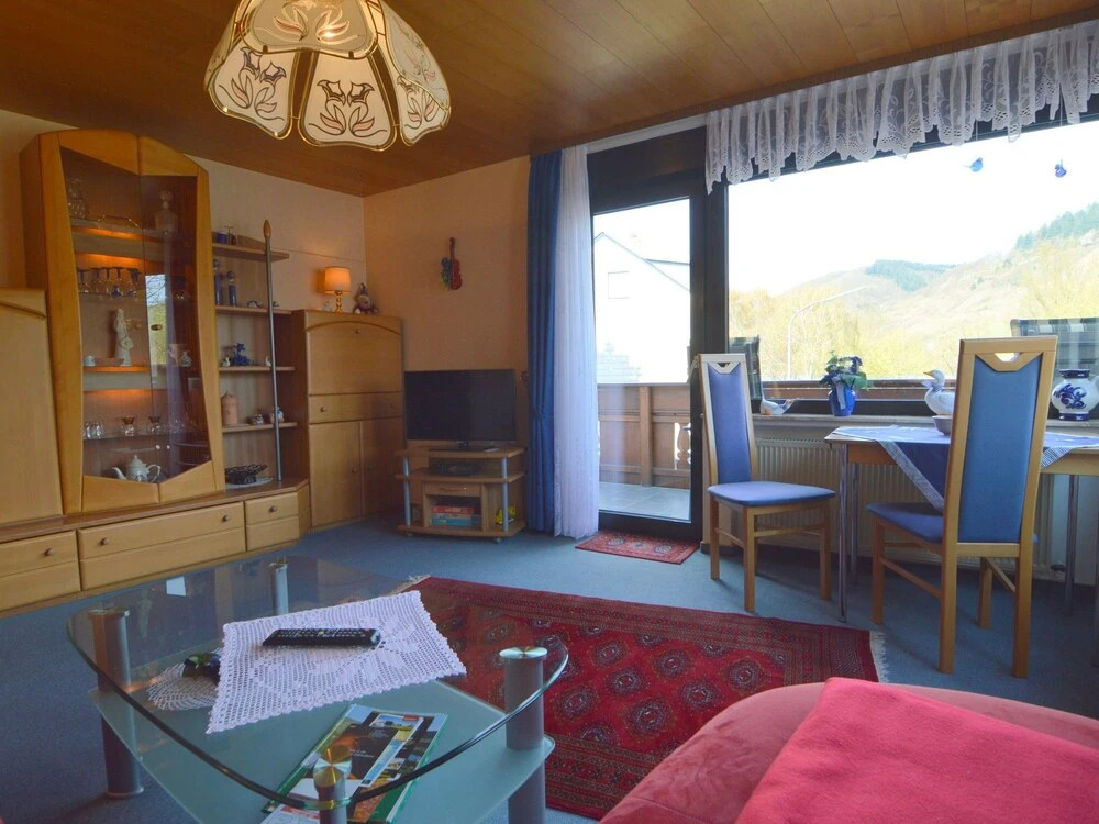 Comfortable apartment with balcony, you can't sit closer to the Moeselriver