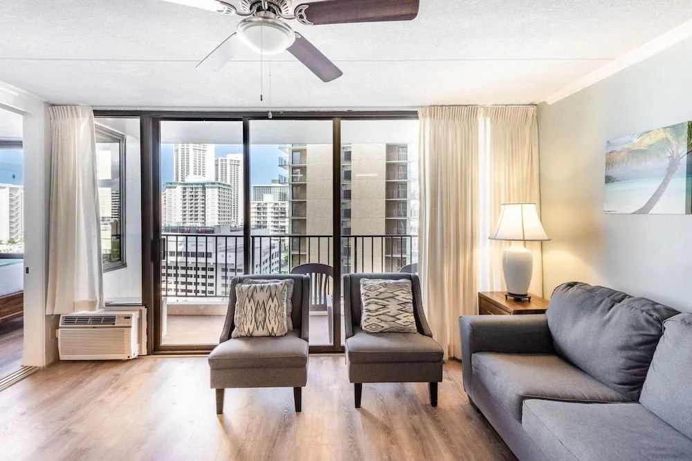 Breezy 12th Floor Waikiki Condo with FREE Parking