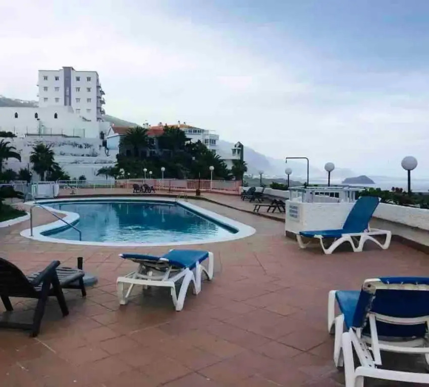 Studio in San Marcos, with Wonderful Sea View, Pool Access, Furnished Balcony - 700 M From the Beach