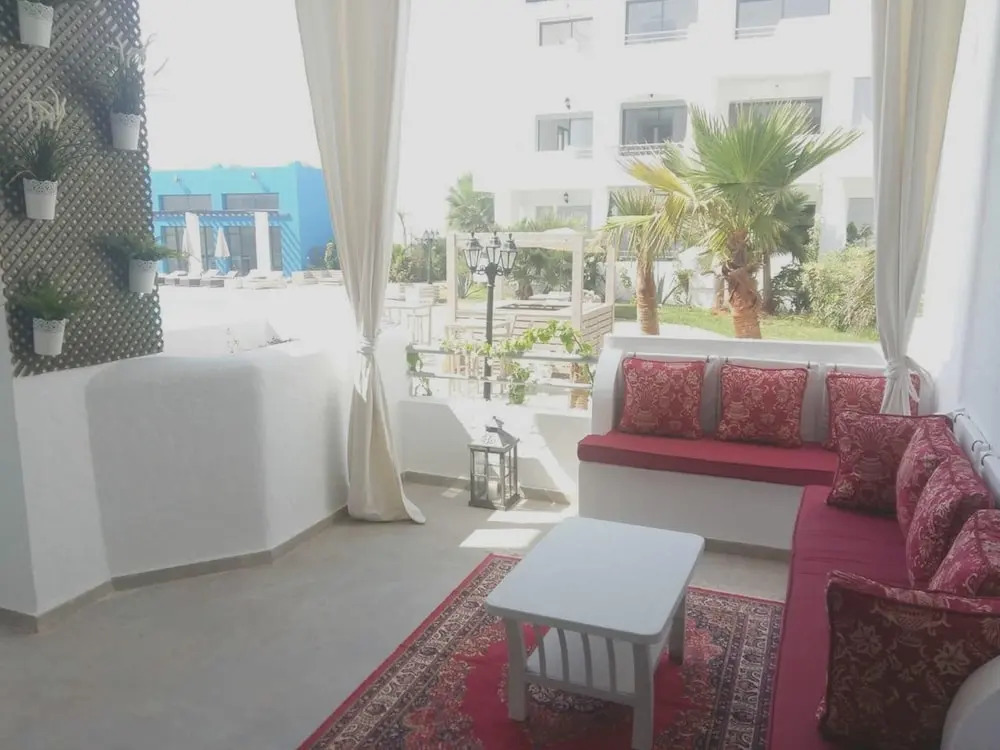 Apartment With one Bedroom in Province de Benslimane, With Wonderful sea View, Pool Access and Furnished Terrace - Near the Beach