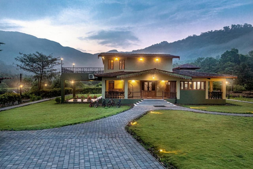 SaffronStays Ambaram - 3BR countryside villa with verandah, bonfire & riverside trails near Imagica & Pali Temple