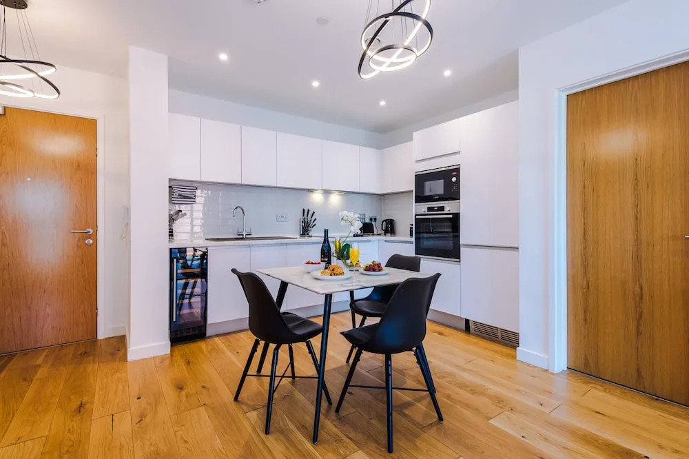 Sleek Apartment with Wine Fridge