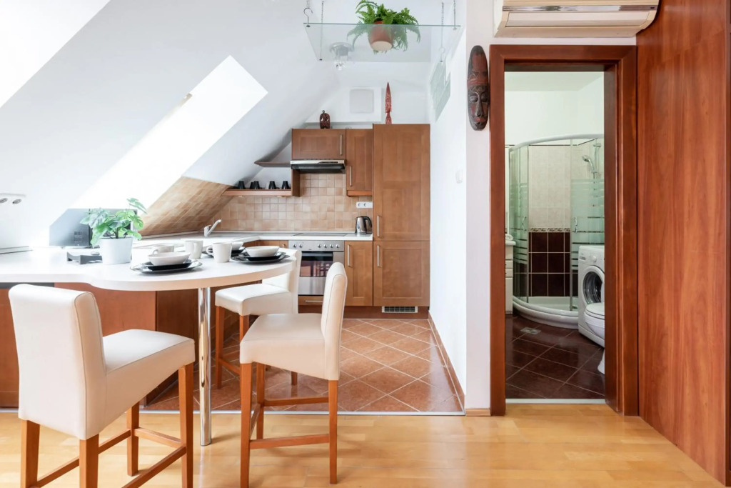 Beautiful apartment with parking garage & AC