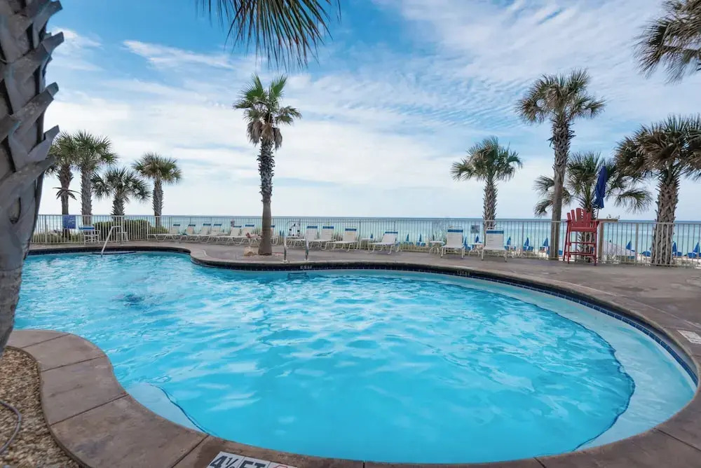 Water Park On-site! 2 Beachfront Master Suites! Corner Balcony Views!