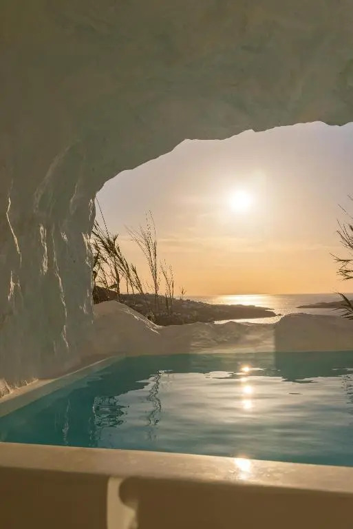 Mykonos Town Black Villa with Cave Heated Pool