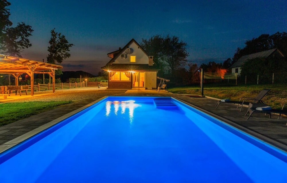 Nice Home in Smiljan With Sauna, Wifi and Outdoor Swimming Pool