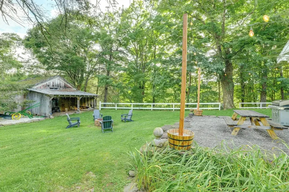Game Room & Fire Pit: Peaceful Catskills Farmhouse