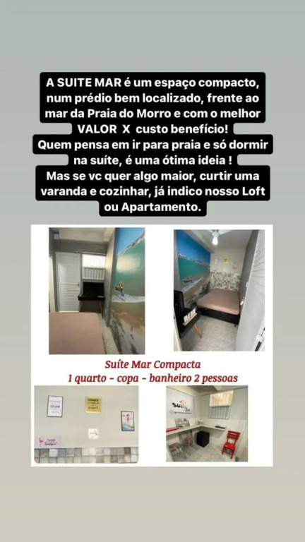 Suíte Mar - Praia do Morro - prédio frente Mar com elevador, atravessou a avenida, já está na Praia - com garagem - internet
