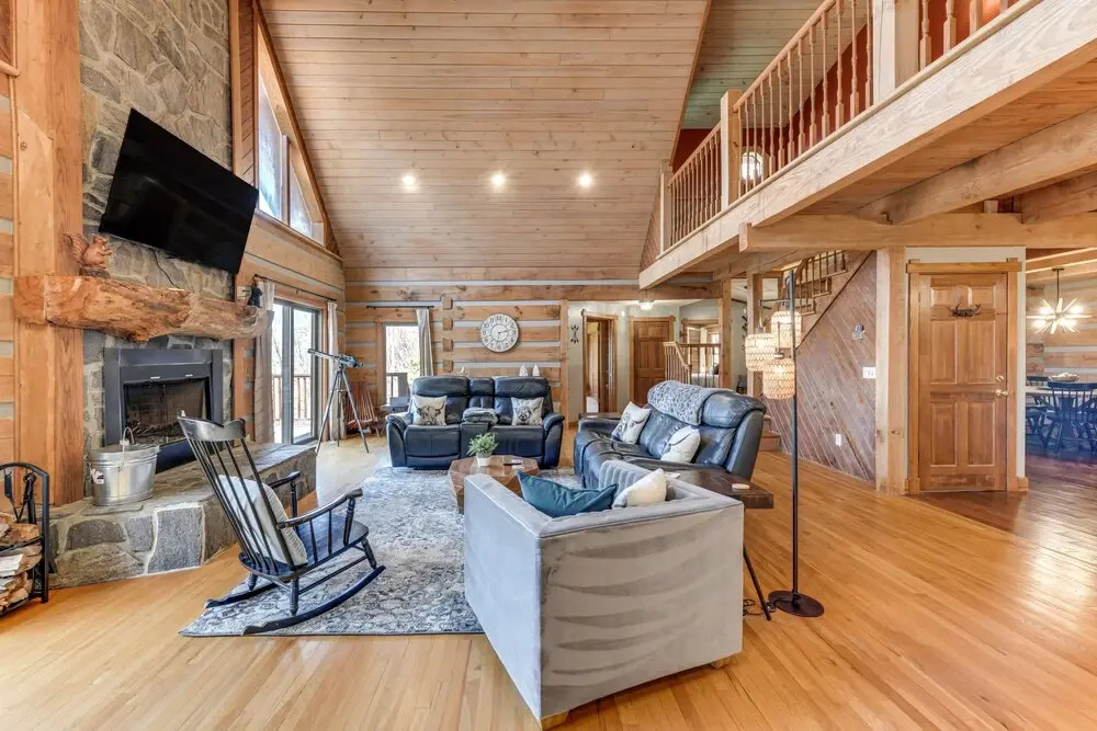 Spacious Maggie Valley Cabin w/ Waterfall On-site!