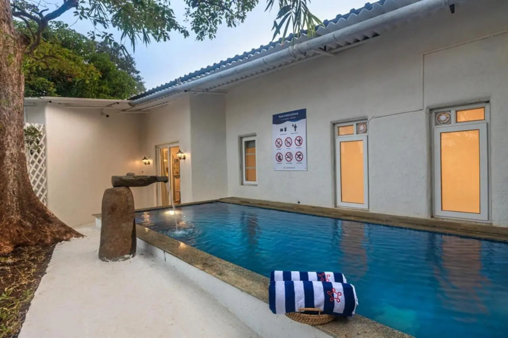 SaffronStays Kairos Zeus, Karjat - Greek style pool villa near Camp Max