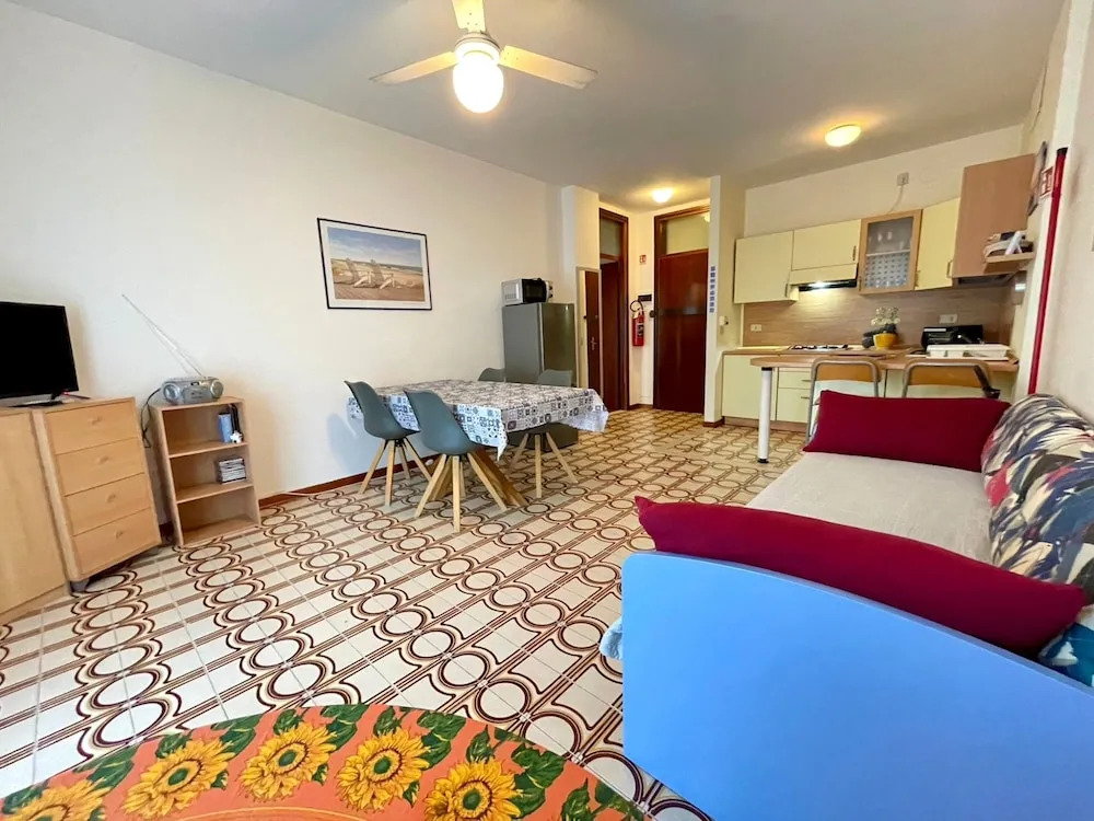 Welcoming flat with pool view balcony