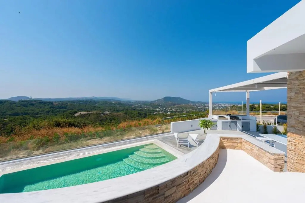KALITHEA-HILLS VILLA with pool for 8 up to 12 IN RHODES TOWN