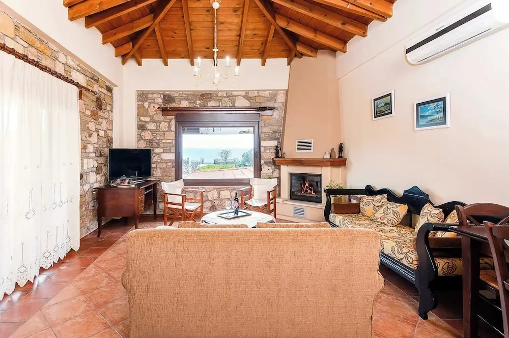 Beachfront Stone House - Samos Seaview Retreat