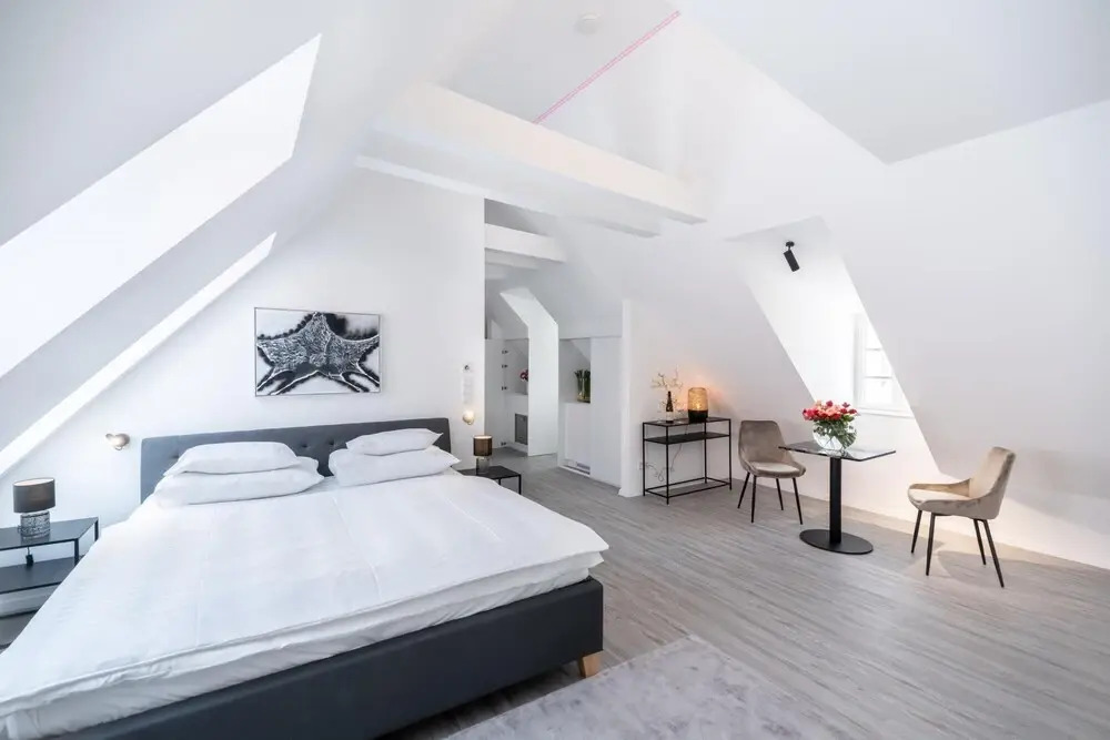 Deluxe Studio Art Collection With King Bed View and Air Conditioning in the old Town at the Danub