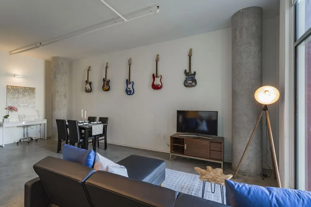 Industrial Chic Condo with Balcony