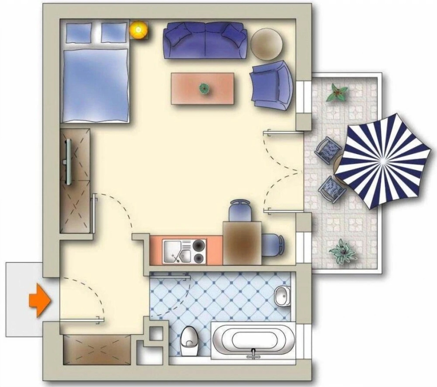 Ruhiges Apartment mit Balkon #r26