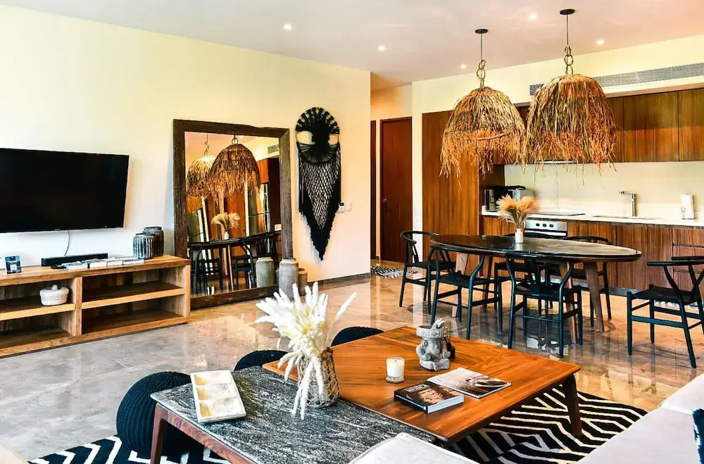 Light Luxury And Leafy Views at our 2 BR Apartment 10 min From Tulum Ruins