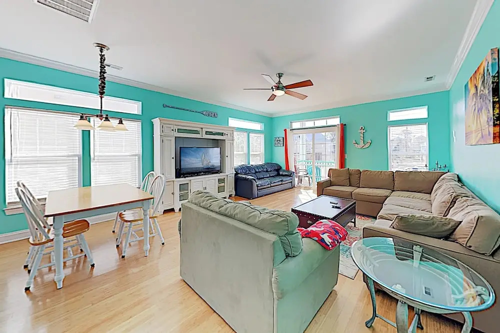 New Listing! Coastal Gem W/ Balconies, Near Beach 4 Bedroom Duplex