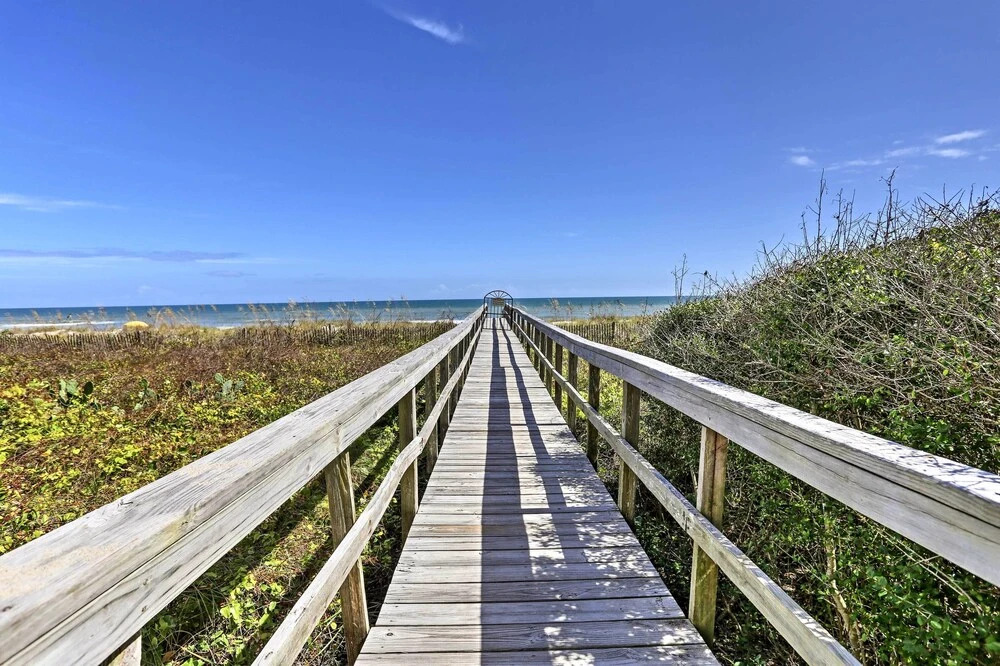 Walk to Shore! Ocean-view Condo in Carolina Beach