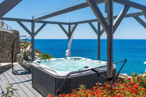 Villa BluEros - Private 8-Bedroom Estate with 100m Infinity Pool & Helipad, Syros